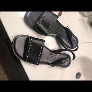 Brighton Black Flat Sandals